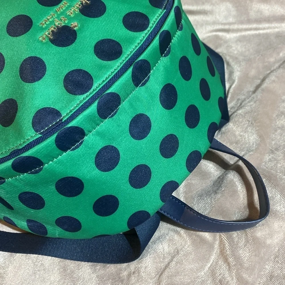 ♠️ Kate Spade Chelsea Teal and Navy Polka Dot Backpack